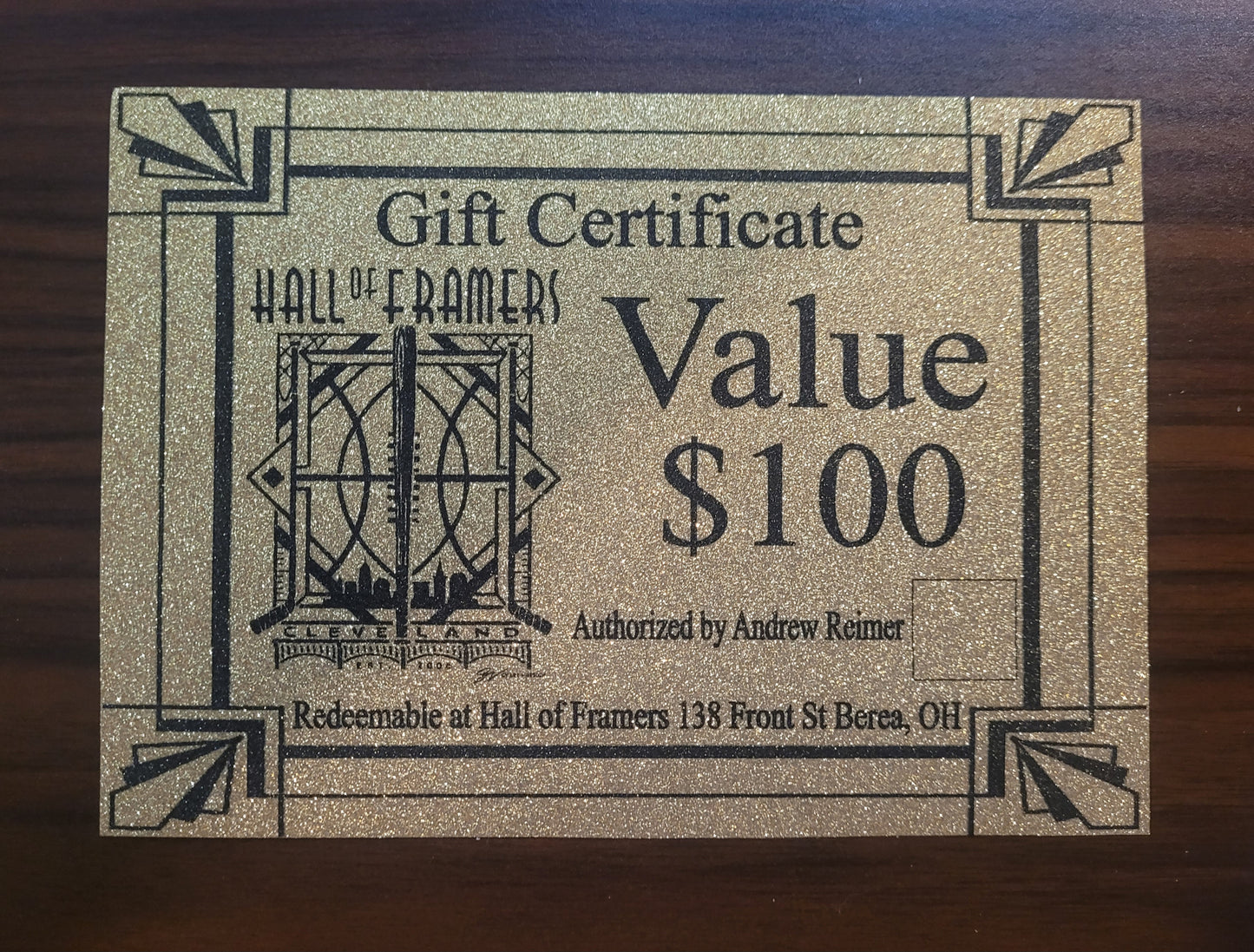 Hall of Framers Gift Card