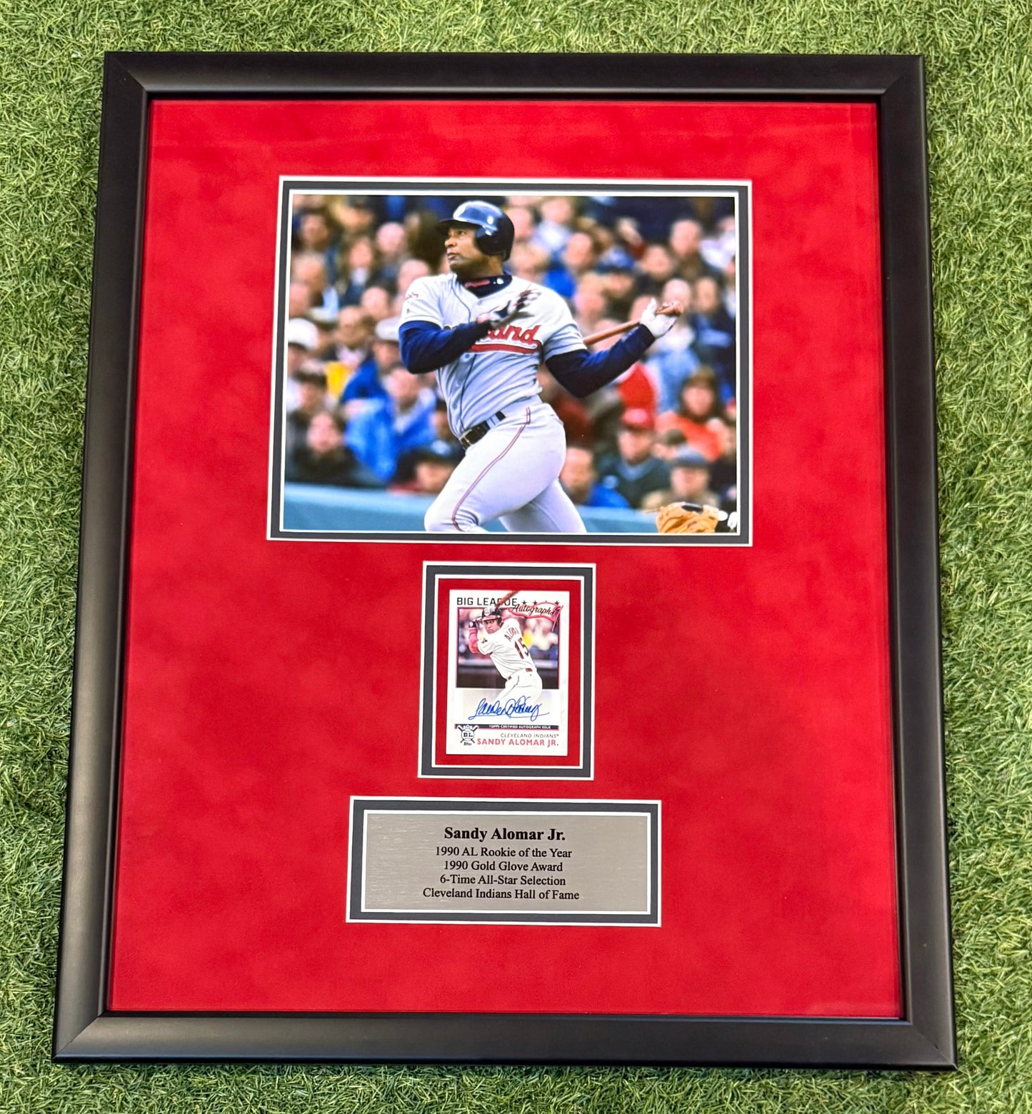 Sandy Alomar Jr. Autographed Card Framed Piece