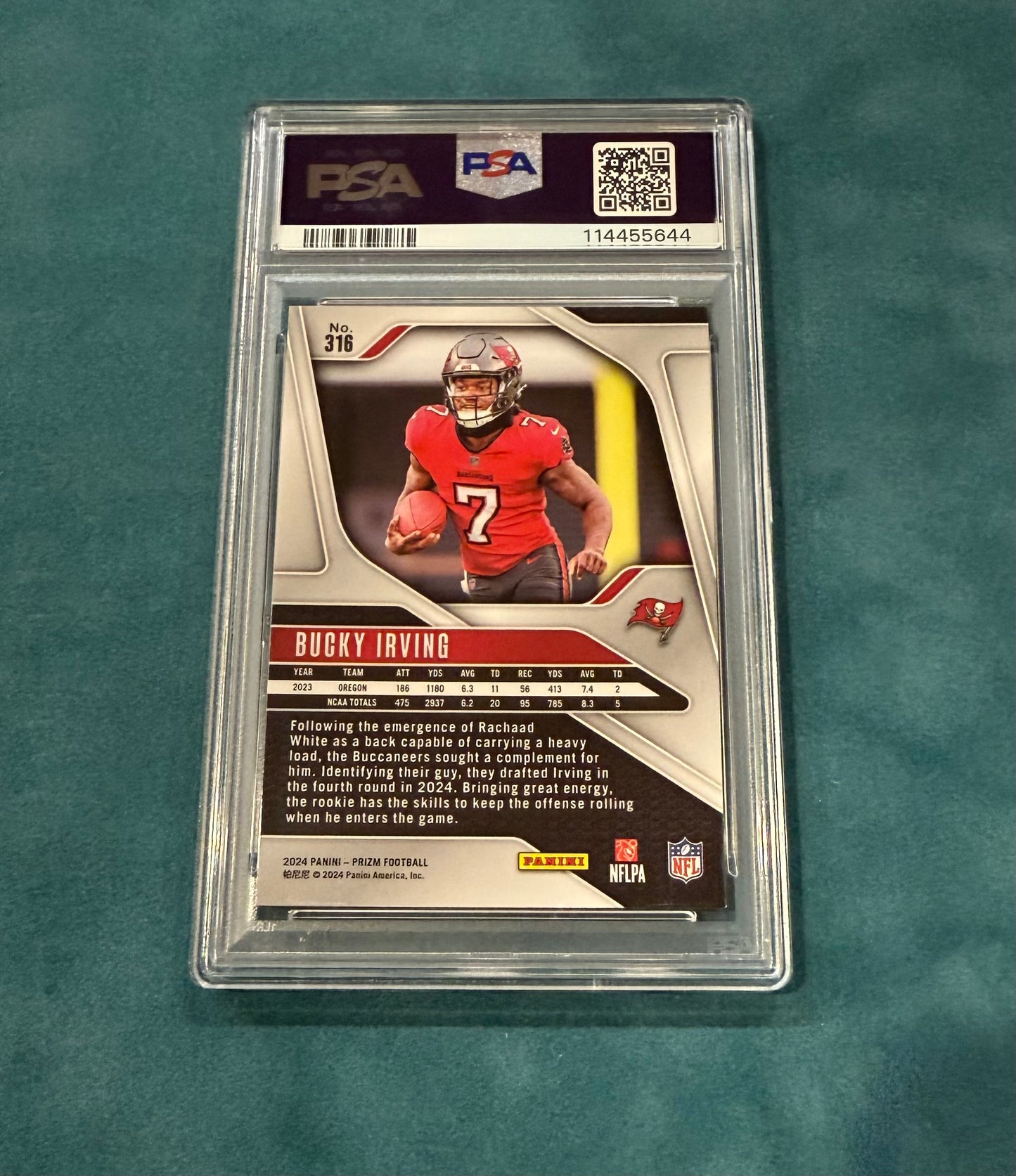 Bucky Irving 2024 Prizm (PSA GRADED 8) Panini