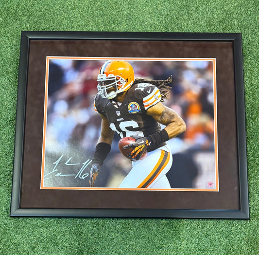 Josh Cribbs Autographed Framed Picture