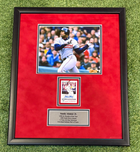 Sandy Alomar Jr. Autographed Card Framed Piece