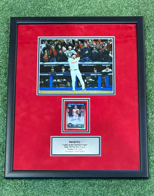 David Fry Autographed Card Framed Piece