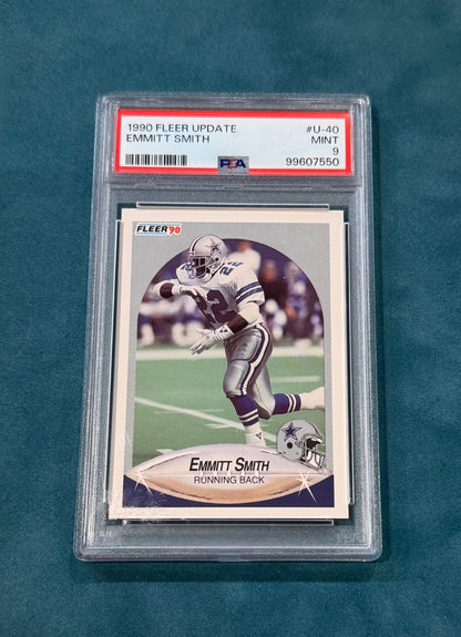 Emmitt Smith Card 1990 Fleer PSA Graded 9 Mint